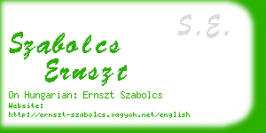 szabolcs ernszt business card
